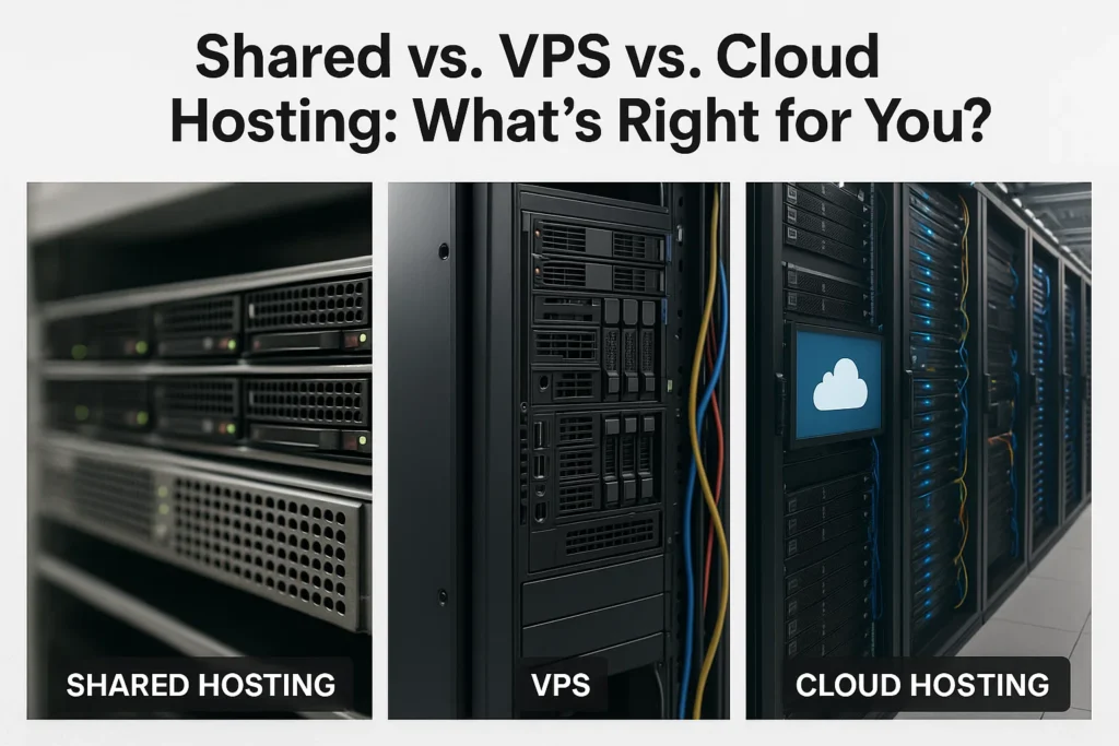 Shared vs. VPS vs. Cloud Hosting